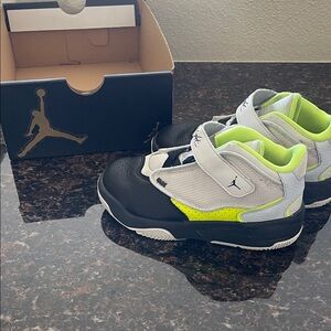 Jordan Kids Sneakers - Black, White, and Neon Yellow